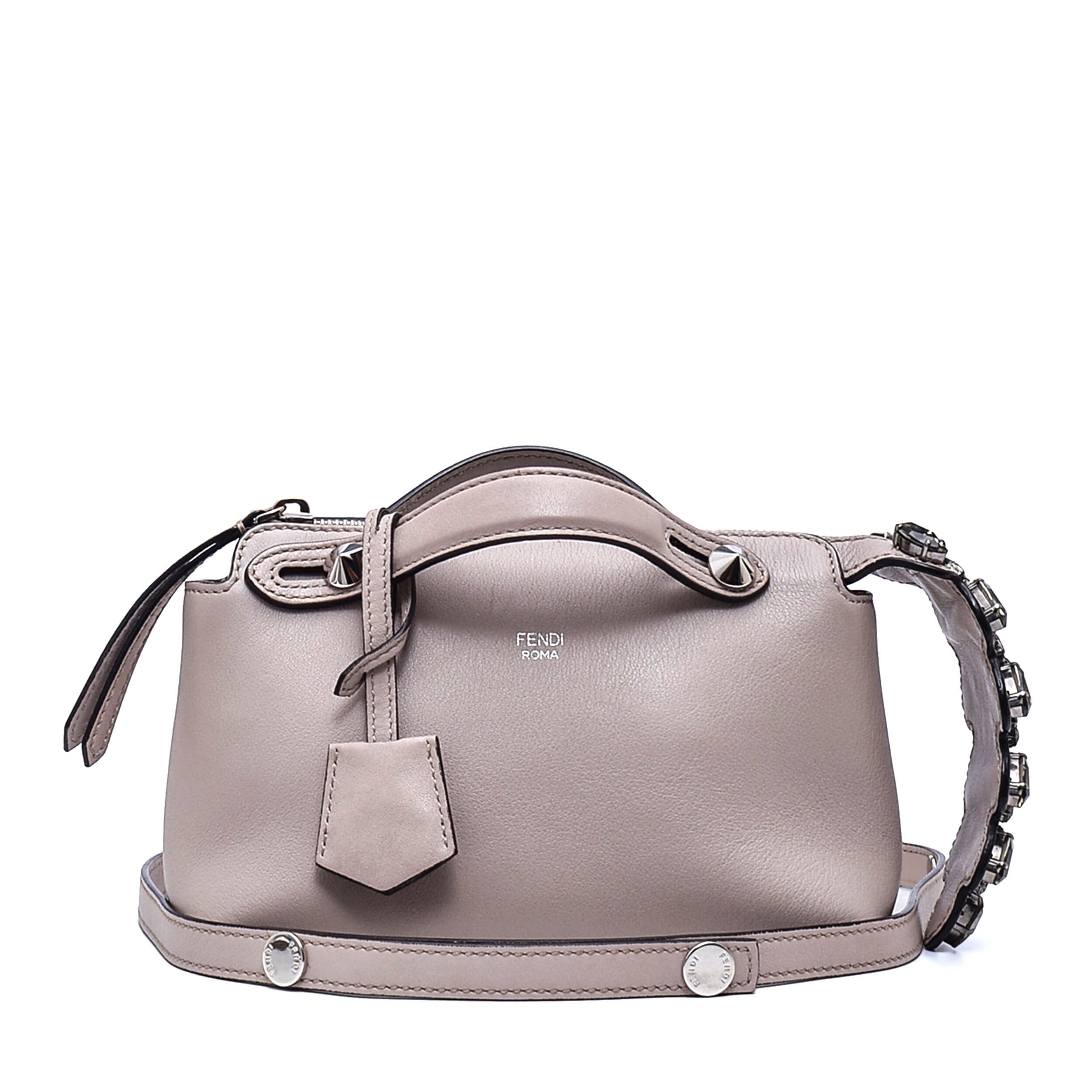 Fendi -Grey Leather Mini By The Way Flower Tail Mini Bag